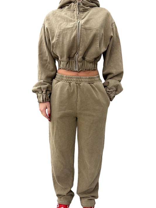 Cropped Tracksuit - Coffee